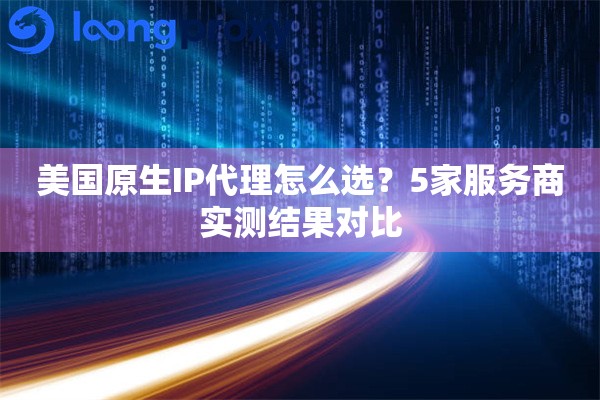 美国原生IP代理怎么选？5家服务商实测结果对比
