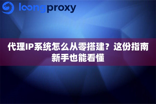 代理IP系统怎么从零搭建？这份指南新手也能看懂