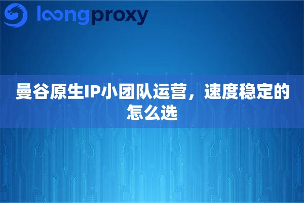 曼谷原生IP小团队运营，速度稳定的怎么选