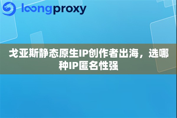 戈亚斯静态原生IP创作者出海，选哪种IP匿名性强