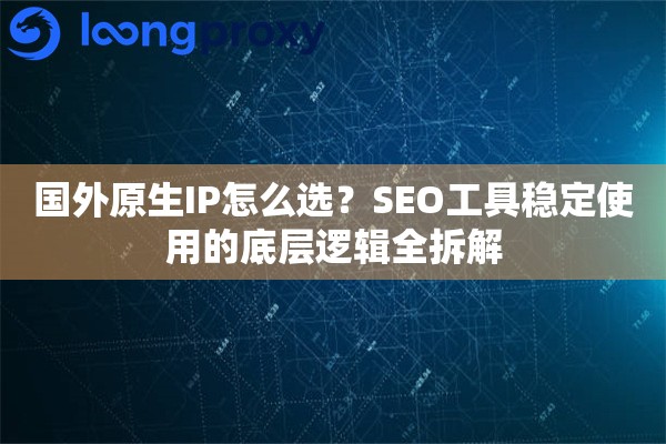 国外原生IP怎么选？SEO工具稳定使用的底层逻辑全拆解