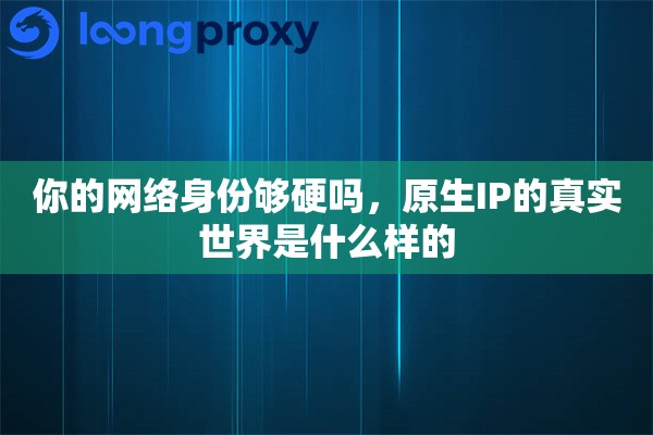你的网络身份够硬吗,原生IP的真实世界是什么样的 你的网络身份够硬吗,原生IP的真实世界是什么样的