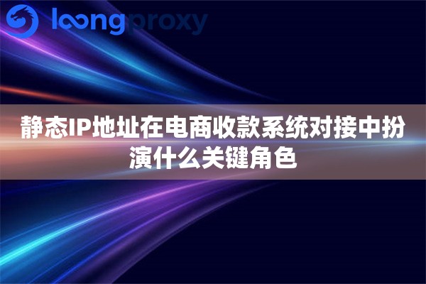 静态IP地址在电商收款系统对接中扮演什么关键角色 静态IP地址在电商收款系统对接中扮演什么关键角色