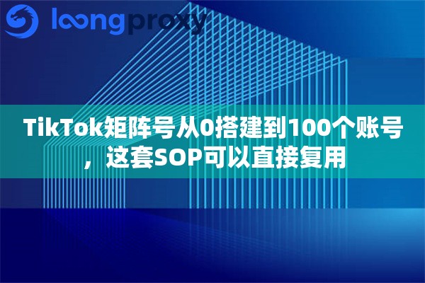 TikTok矩阵号从0搭建到100个账号，这套SOP可以直接复用