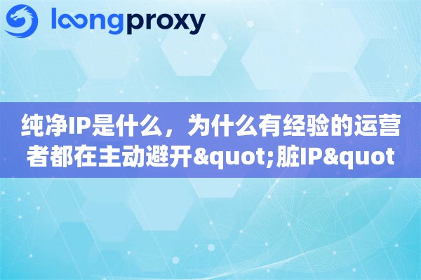 纯净IP是什么，为什么有经验的运营者都在主动避开"脏IP"