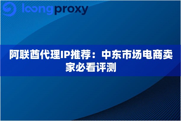 阿联酋代理IP推荐：中东市场电商卖家必看评测