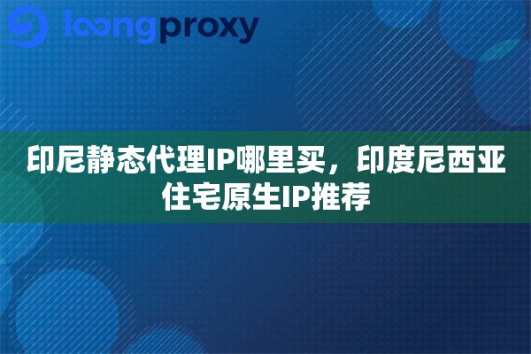 印尼静态代理IP哪里买，印度尼西亚住宅原生IP推荐