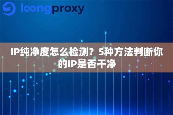 IP纯净度怎么检测?5种方法判断你的IP是否干净 IP纯净度怎么检测?5种方法判断你的IP是否干净