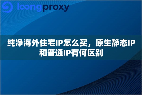 纯净海外住宅IP怎么买,原生静态IP和普通IP有何区别 纯净海外住宅IP怎么买,原生静态IP和普通IP有何区别
