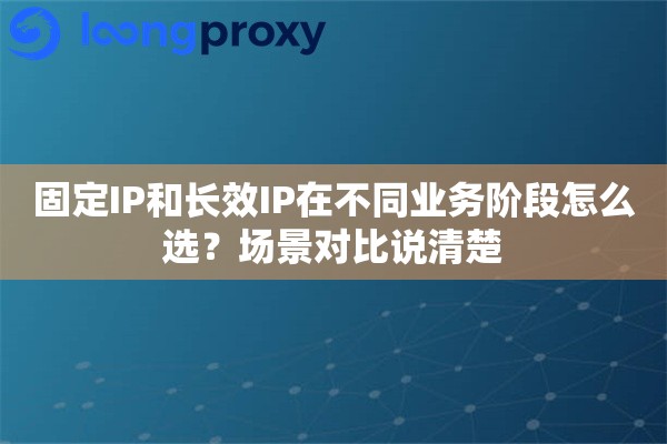 固定IP和长效IP在不同业务阶段怎么选？场景对比说清楚