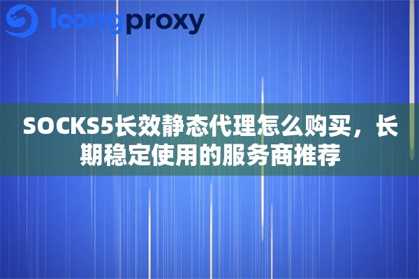 SOCKS5长效静态代理怎么购买,长期稳定使用的服务商推荐 SOCKS5长效静态代理怎么购买,长期稳定使用的服务商推荐