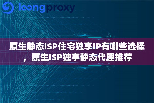 原生静态ISP住宅独享IP有哪些选择,原生ISP独享静态代理推荐 原生静态ISP住宅独享IP有哪些选择,原生ISP独享静态代理推荐