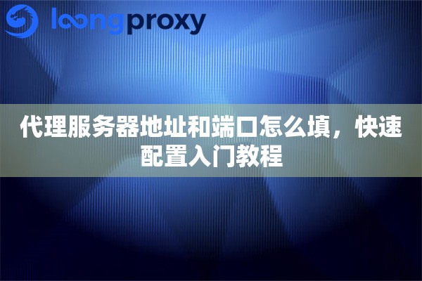 代理服务器地址和端口怎么填,快速配置入门教程 代理服务器地址和端口怎么填,快速配置入门教程