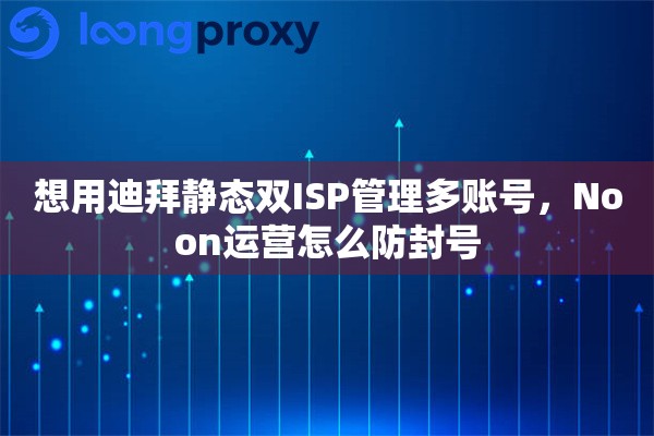 想用迪拜静态双ISP管理多账号，Noon运营怎么防封号