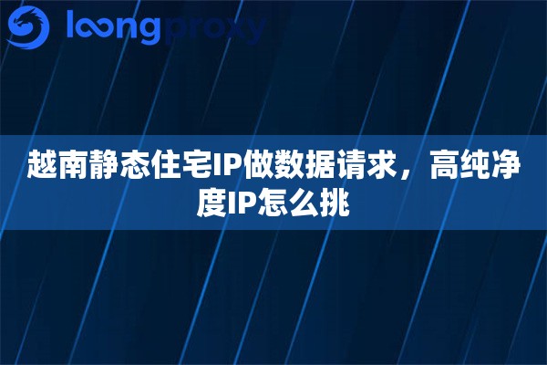 越南静态住宅IP做数据请求，高纯净度IP怎么挑