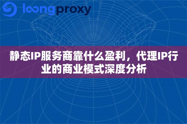 静态IP服务商靠什么盈利,代理IP行业的商业模式深度分析 静态IP服务商靠什么盈利,代理IP行业的商业模式深度分析