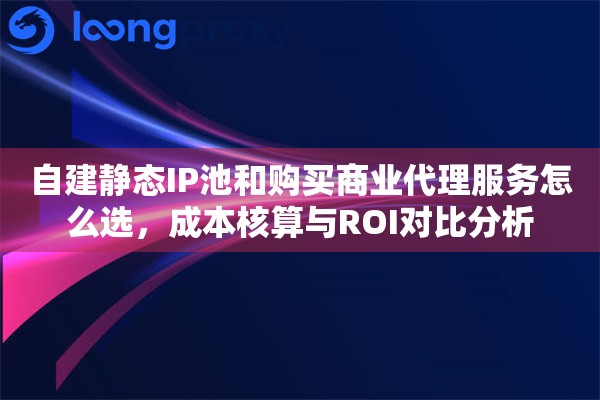 自建静态IP池和购买商业代理服务怎么选，成本核算与ROI对比分析