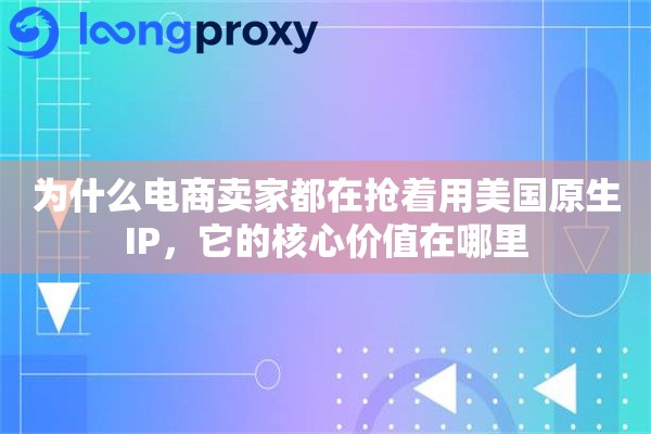 为什么电商卖家都在抢着用美国原生IP，它的核心价值在哪里