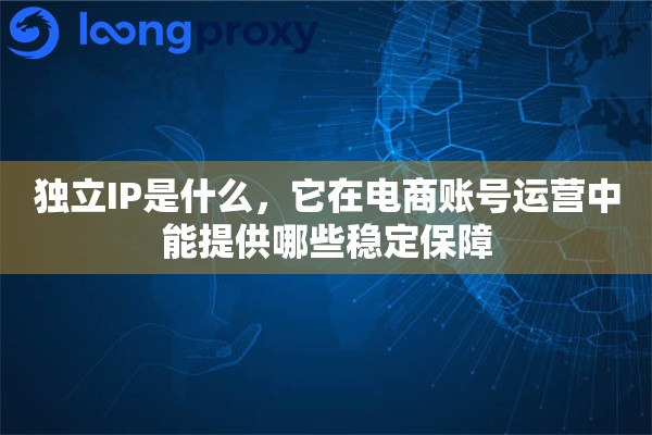 独立IP是什么，它在电商账号运营中能提供哪些稳定保障