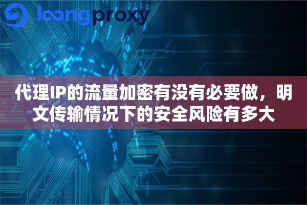 代理IP的流量加密有没有必要做，明文传输情况下的安全风险有多大