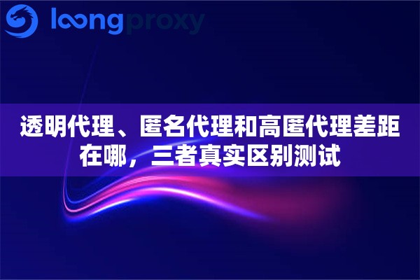 透明代理、匿名代理和高匿代理差距在哪,三者真实区别测试 透明代理、匿名代理和高匿代理差距在哪,三者真实区别测试