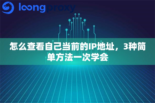 怎么查看自己当前的IP地址,3种简单方法一次学会 怎么查看自己当前的IP地址,3种简单方法一次学会