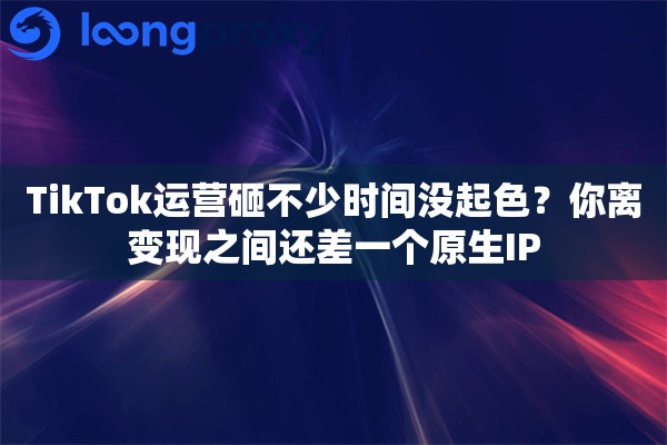 TikTok运营砸不少时间没起色？你离变现之间还差一个原生IP
