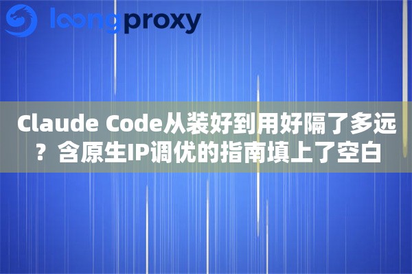 Claude Code从装好到用好隔了多远？含原生IP调优的指南填上了空白
