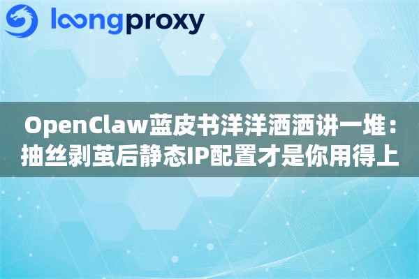 OpenClaw蓝皮书洋洋洒洒讲一堆：抽丝剥茧后静态IP配置才是你用得上的