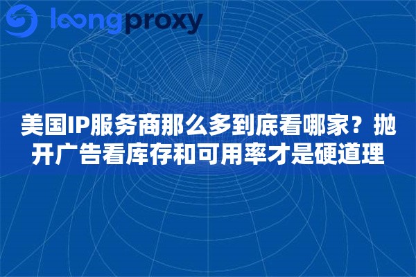 美国IP服务商那么多到底看哪家？抛开广告看库存和可用率才是硬道理