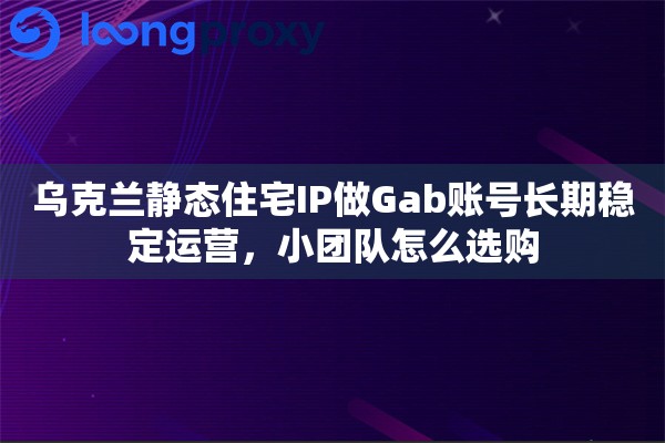 乌克兰静态住宅IP做Gab账号长期稳定运营，小团队怎么选购
