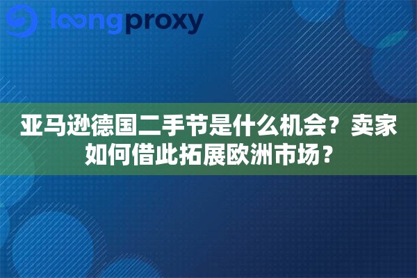 亚马逊德国二手节是什么机会？卖家如何借此拓展欧洲市场？