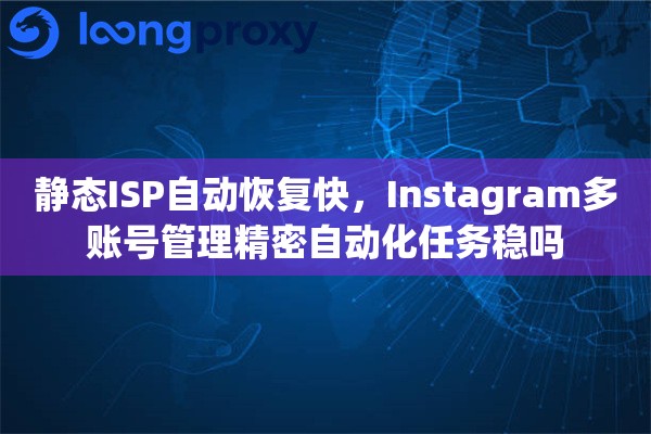 静态ISP自动恢复快，Instagram多账号管理精密自动化任务稳吗