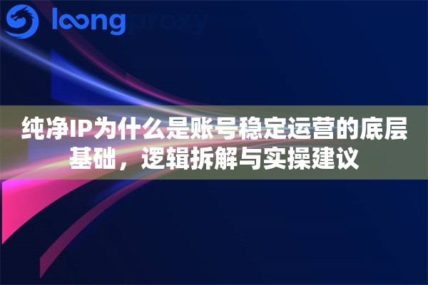 纯净IP为什么是账号稳定运营的底层基础，逻辑拆解与实操建议