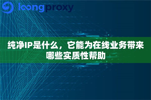 纯净IP是什么,它能为在线业务带来哪些实质性帮助 纯净IP是什么,它能为在线业务带来哪些实质性帮助