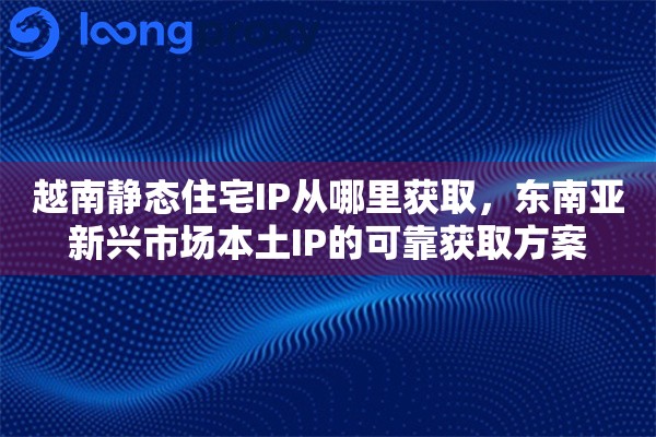 越南静态住宅IP从哪里获取,东南亚新兴市场本土IP的可靠获取方案 越南静态住宅IP从哪里获取,东南亚新兴市场本土IP的可靠获取方案