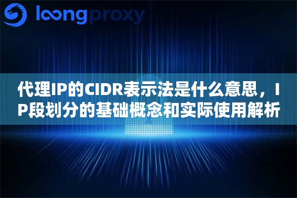 代理IP的CIDR表示法是什么意思，IP段划分的基础概念和实际使用解析
