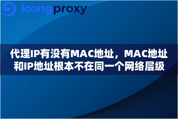 代理IP有没有MAC地址,MAC地址和IP地址根本不在同一个网络层级 代理IP有没有MAC地址,MAC地址和IP地址根本不在同一个网络层级