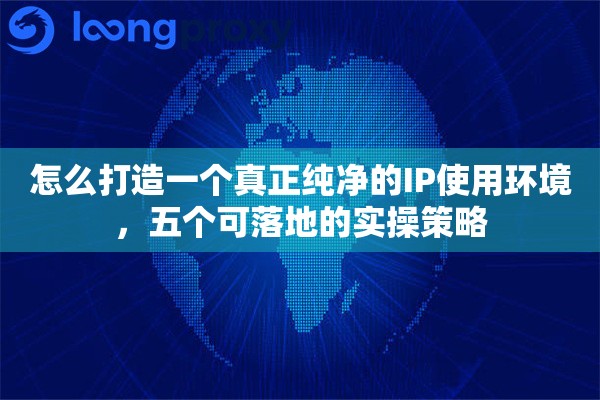 怎么打造一个真正纯净的IP使用环境，五个可落地的实操策略