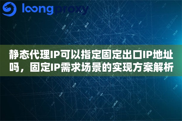 静态代理IP可以指定固定出口IP地址吗，固定IP需求场景的实现方案解析