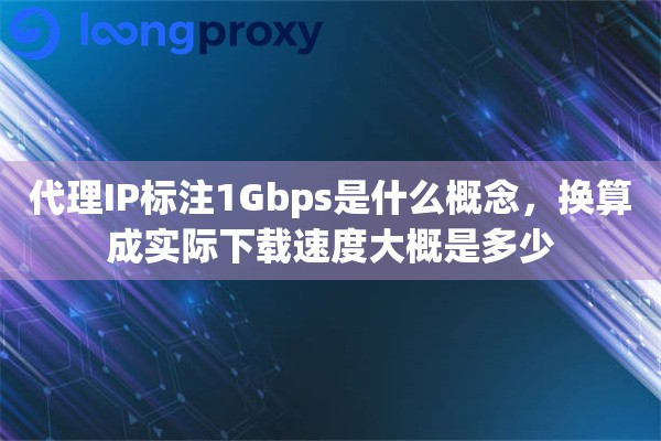 代理IP标注1Gbps是什么概念，换算成实际下载速度大概是多少