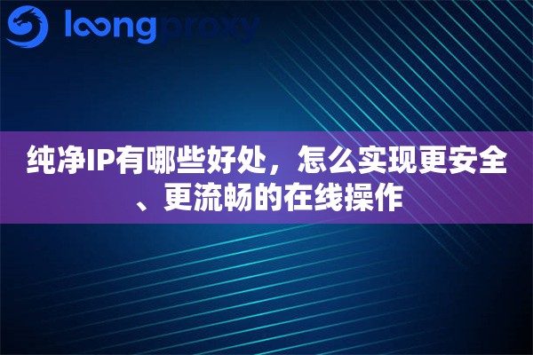 纯净IP有哪些好处,怎么实现更安全、更流畅的在线操作 纯净IP有哪些好处,怎么实现更安全、更流畅的在线操作