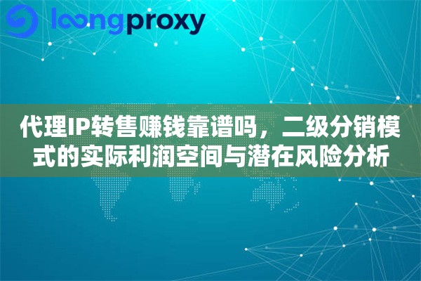 代理IP转售赚钱靠谱吗，二级分销模式的实际利润空间与潜在风险分析