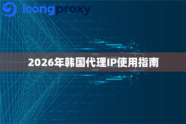 2026年韩国代理IP使用指南 2026年韩国代理IP使用指南