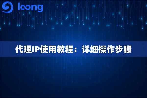 代理IP使用教程:详细操作步骤 代理IP使用教程:详细操作步骤