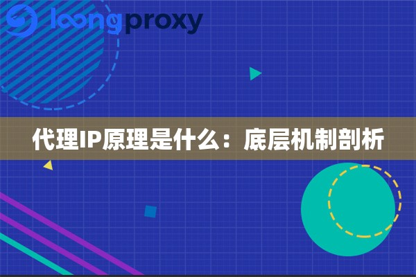 代理IP原理是什么:底层机制剖析 代理IP原理是什么:底层机制剖析