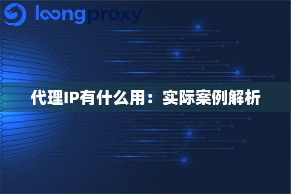 代理IP有什么用:实际案例解析 代理IP有什么用:实际案例解析