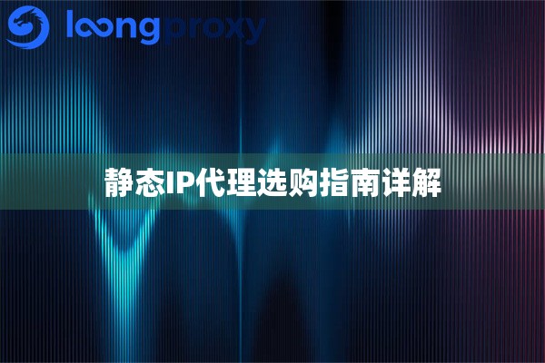 静态IP代理选购指南详解 静态IP代理选购指南详解