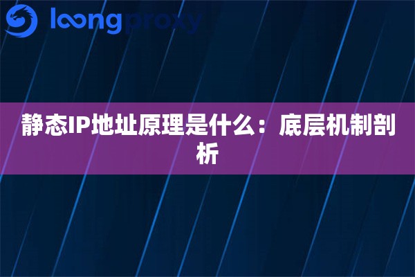 静态IP地址原理是什么:底层机制剖析 静态IP地址原理是什么:底层机制剖析