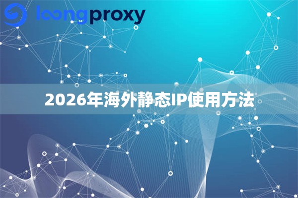 2026年海外静态IP使用方法 2026年海外静态IP使用方法